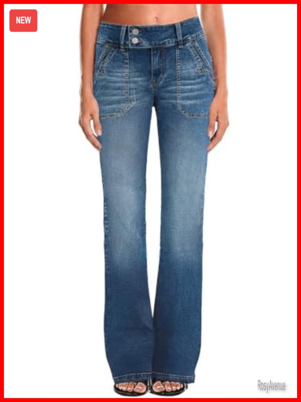 Straight Leg Jeans for Women Low Rise Stretch Denim Loose Fit Boyfriend Jeans